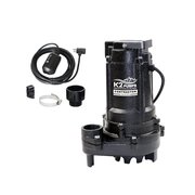 K2 Pumps Contractor Series 3/4 HP  Sump and Effluent Pump, Piggyback Tethered, 115 Volt, 11 Amp, Cast Iron SPI07508TPK